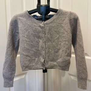 Brandy Melville Gray Button-Front Cropped Cashmere Blend Cardigan
